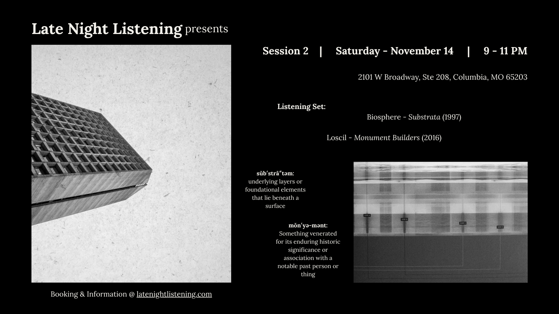 Flyer for the Saturday, November 14, 2026 session